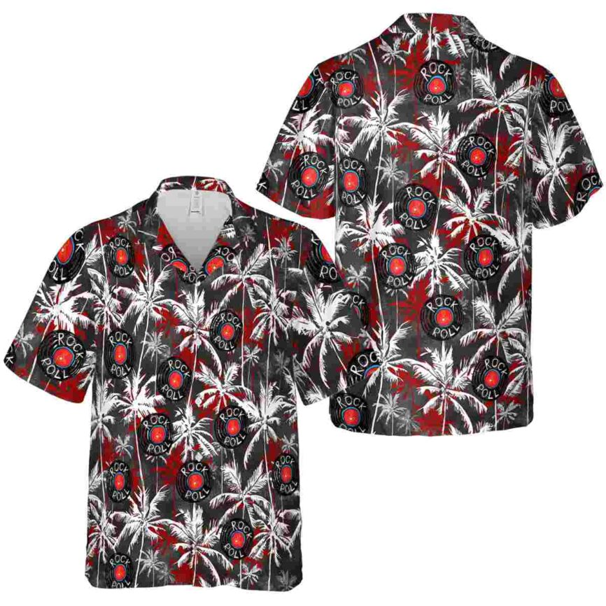 Rock And Roll Palm Themed Hawaiian Shirt Premium grade