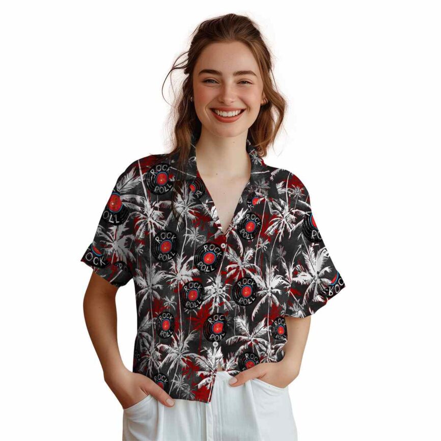 Rock And Roll Palm Themed Hawaiian Shirt Top rated