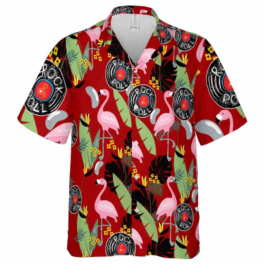 Rock And Roll Pink Flamingo Hawaiian Shirt Fashion forward