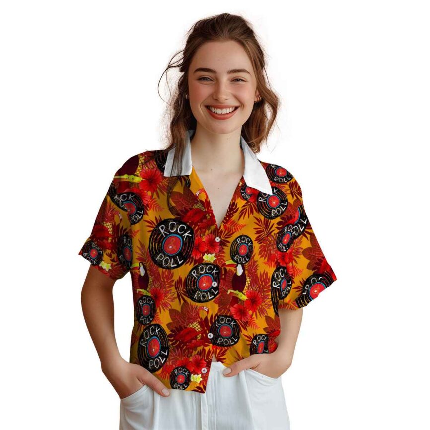 Rock And Roll Tropical Bird Hawaiian Shirt Top rated