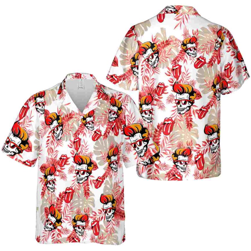 Rock And Roll Tropical Fronds Hawaiian Shirt Premium grade