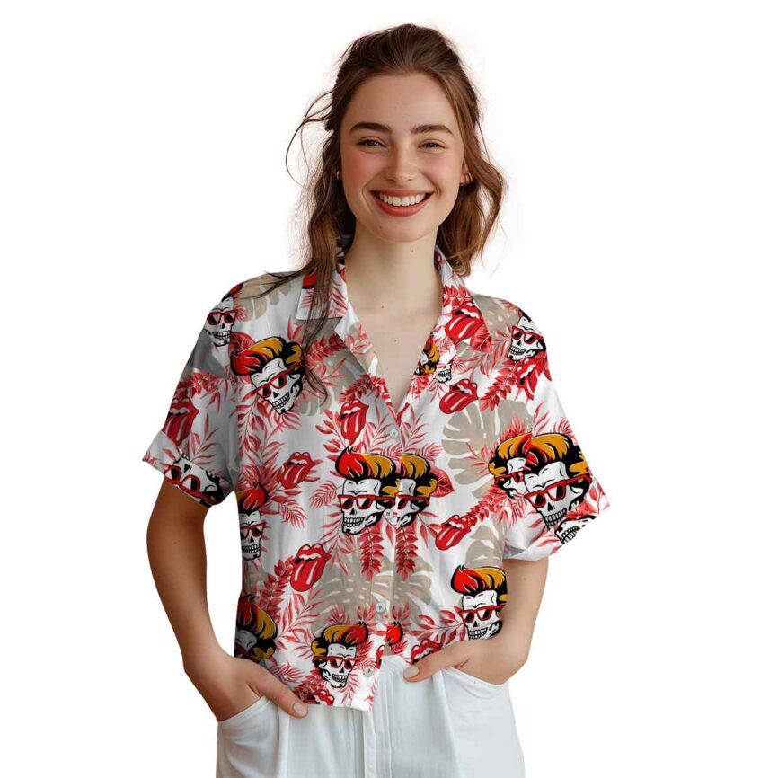 Rock And Roll Tropical Fronds Hawaiian Shirt Top rated