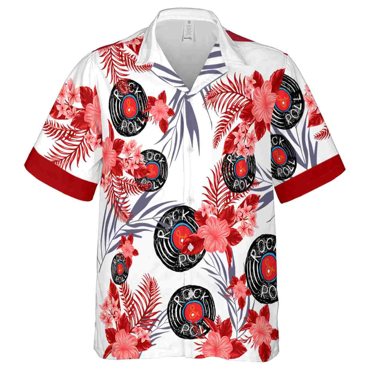 Rock And Roll US Flag Floral Hawaiian Shirt Fashion forward Rock And Roll US Flag Floral Hawaiian Shirt Fashion forward