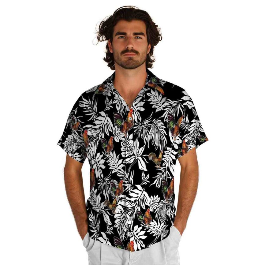 Rooster Bold Foliage Hawaiian Shirt New Arrival