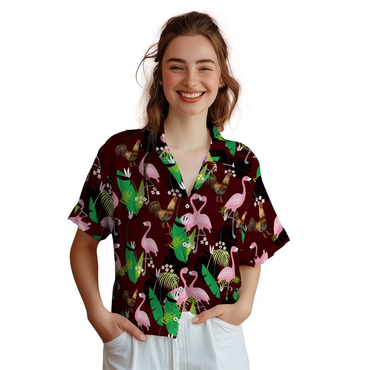 Rooster Flamingo Leaf Hawaiian Shirt Top rated Rooster Flamingo Leaf Hawaiian Shirt Top rated