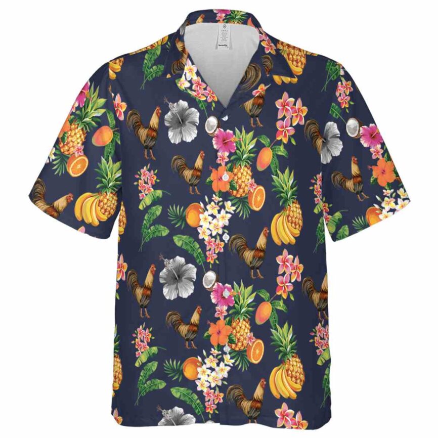 Rooster Fruit Pattern Hawaiian Shirt Fashion forward