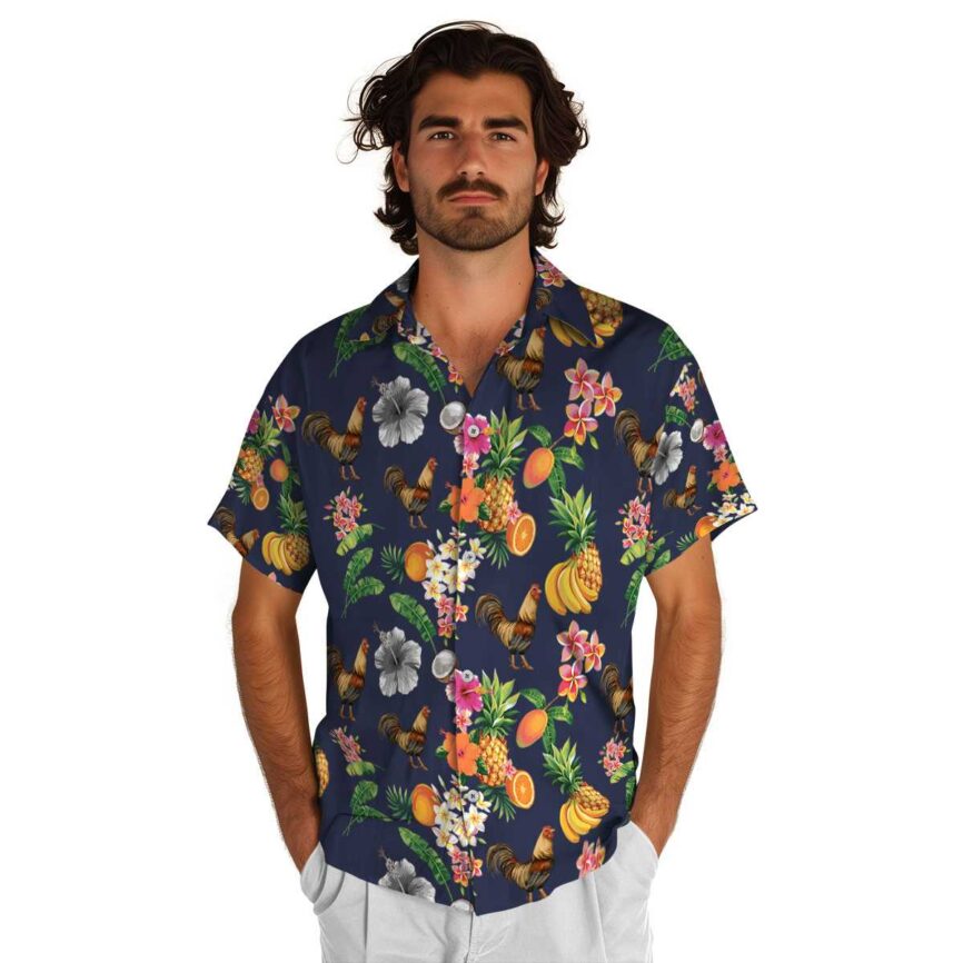 Rooster Fruit Pattern Hawaiian Shirt New Arrival