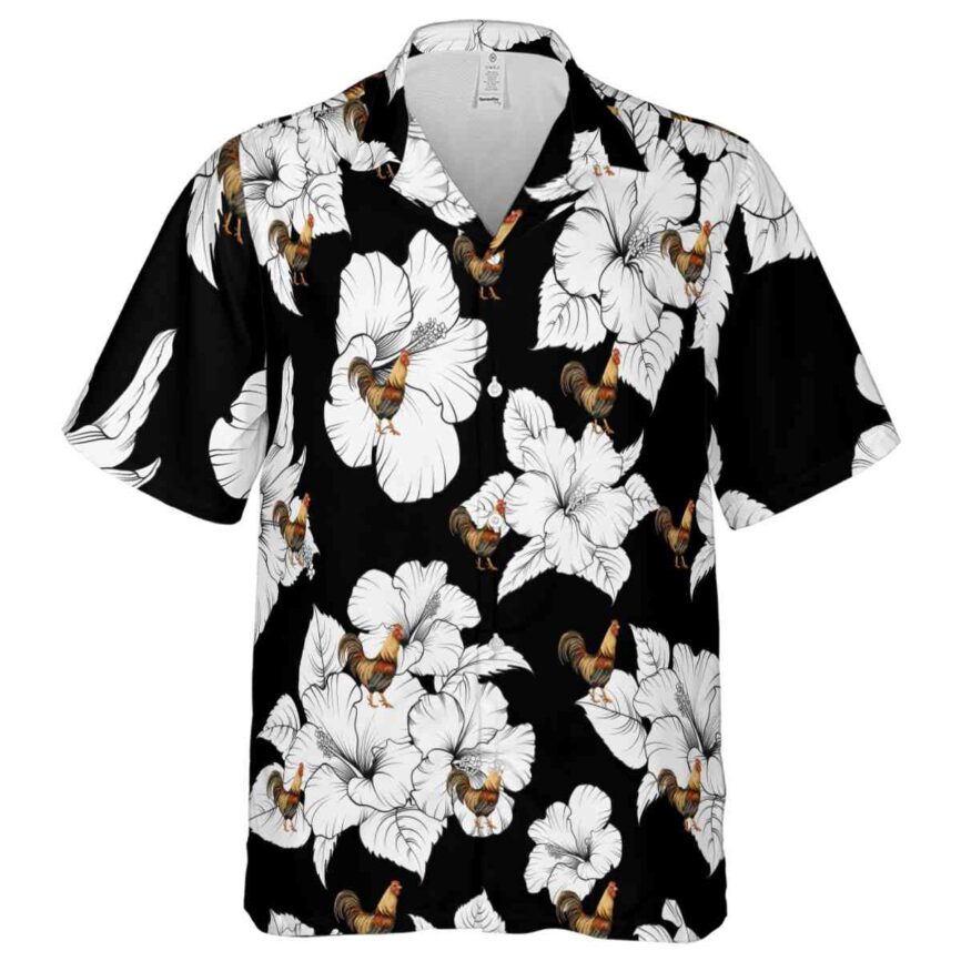 Rooster Hibiscus Flower Hawaiian Shirt Fashion forward