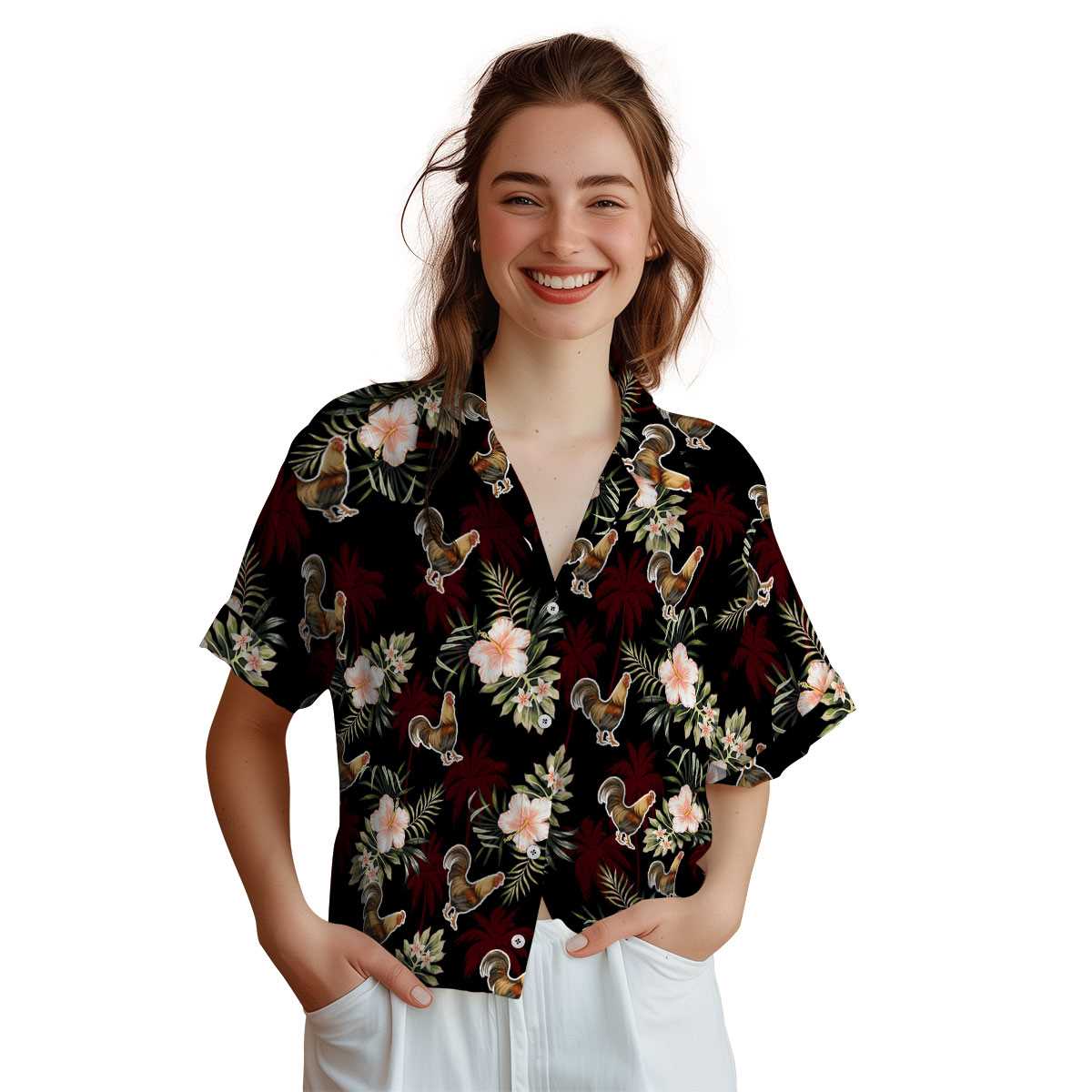 Rooster Hibiscus Palm Hawaiian Shirt Top rated Rooster Hibiscus Palm Hawaiian Shirt Top rated