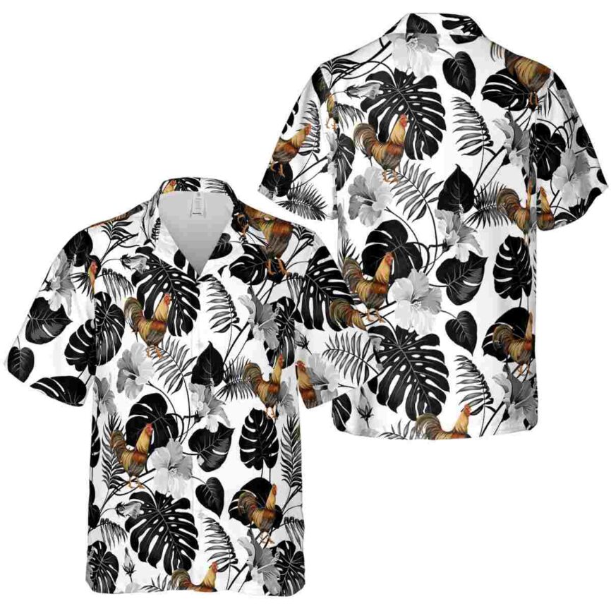 Rooster Leaf Pattern Hawaiian Shirt Premium grade