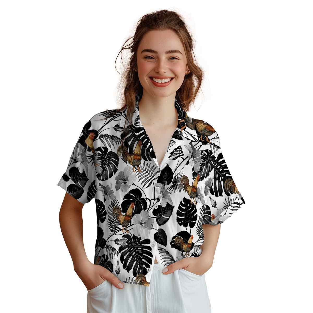 Rooster Leaf Pattern Hawaiian Shirt Top rated Rooster Leaf Pattern Hawaiian Shirt Top rated