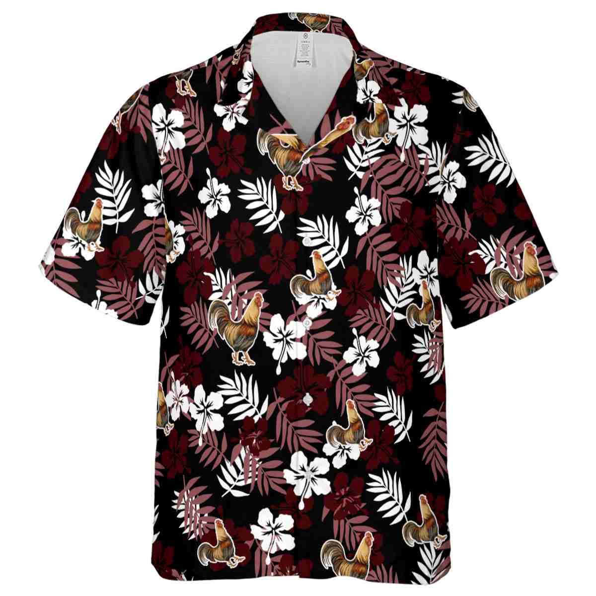 Rooster Leafy Hibiscus Hawaiian Shirt Fashion forward Rooster Leafy Hibiscus Hawaiian Shirt Fashion forward
