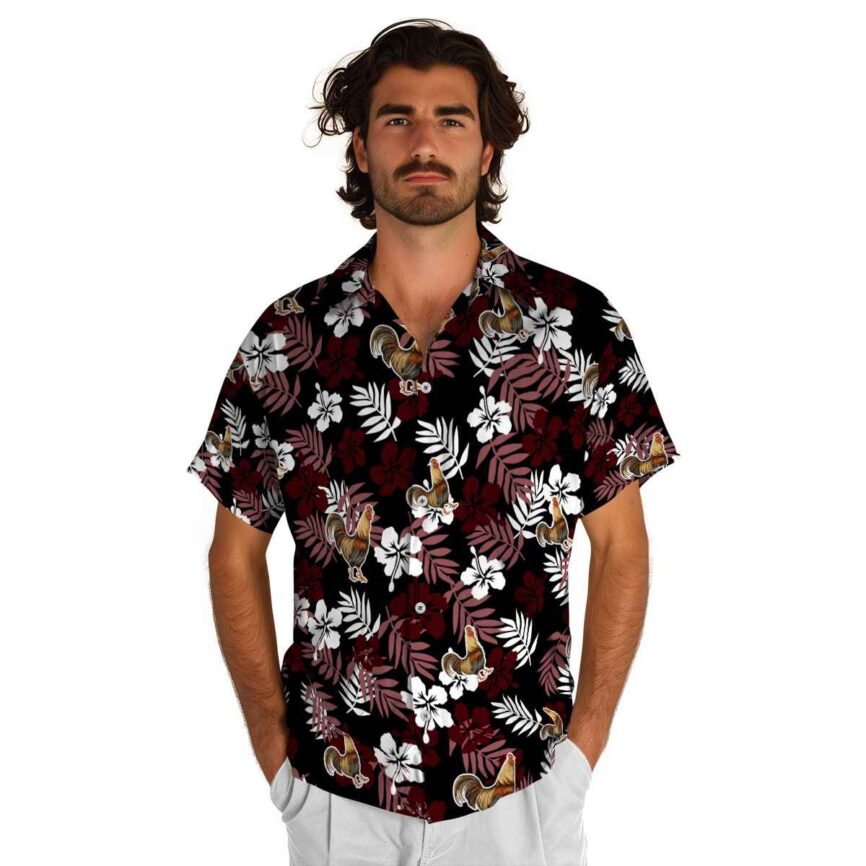 Rooster Leafy Hibiscus Hawaiian Shirt New Arrival