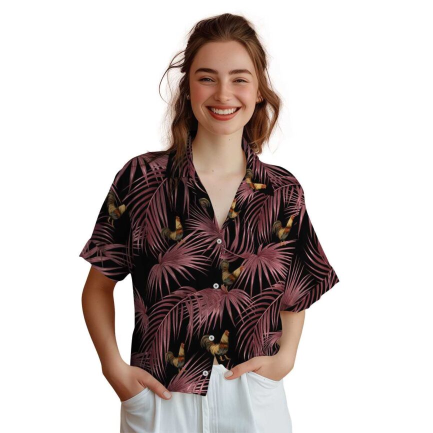 Rooster Palm Frond Hawaiian Shirt Top rated