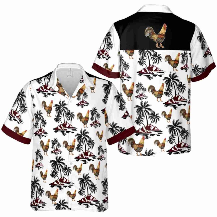 Rooster Palm Island Graphic Hawaiian Shirt Premium grade