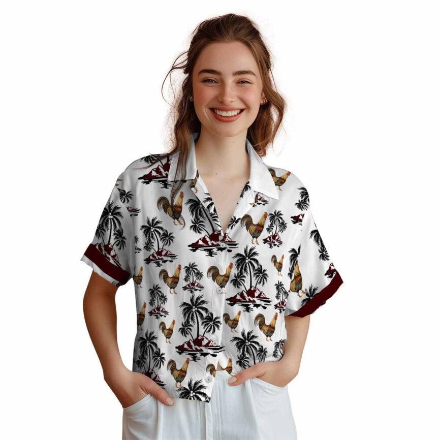 Rooster Palm Island Graphic Hawaiian Shirt Top rated