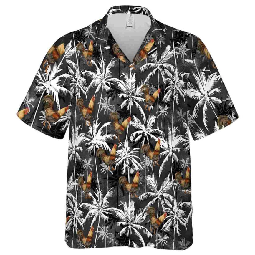 Rooster Palm Themed Hawaiian Shirt Fashion forward
