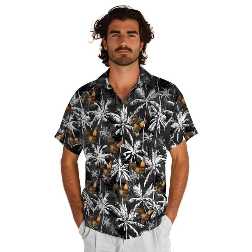 Rooster Palm Themed Hawaiian Shirt New Arrival