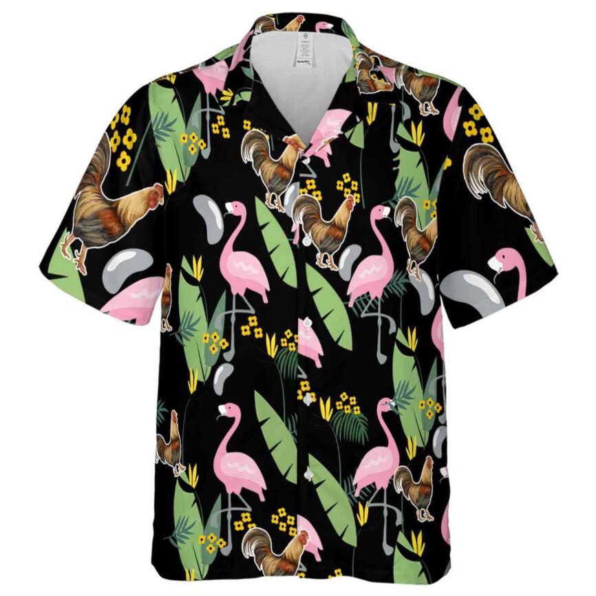 Rooster Pink Flamingo Hawaiian Shirt Fashion forward