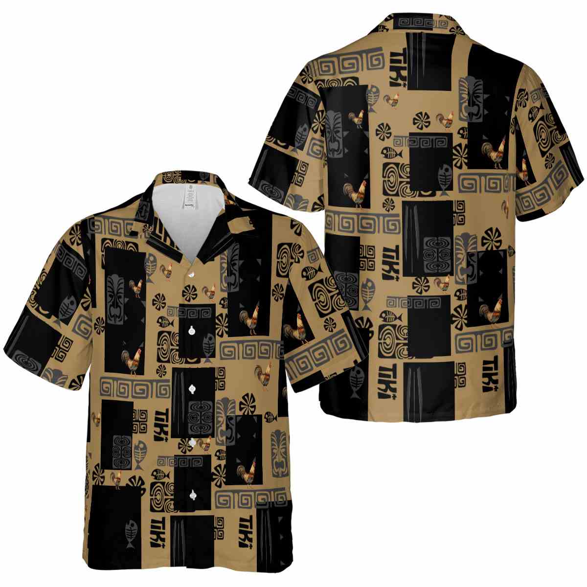 Rooster Tiki Motifs Hawaiian Shirt Premium grade Rooster Tiki Motifs Hawaiian Shirt Premium grade