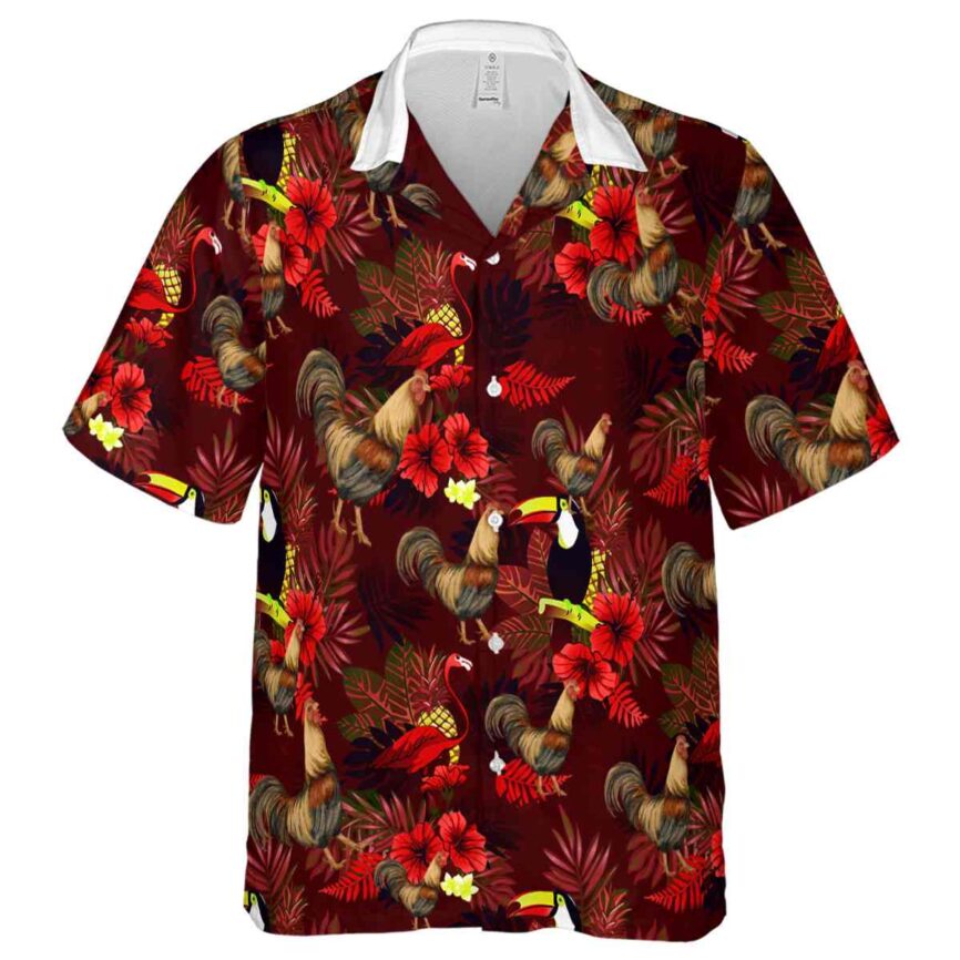 Rooster Tropical Bird Hawaiian Shirt Fashion forward
