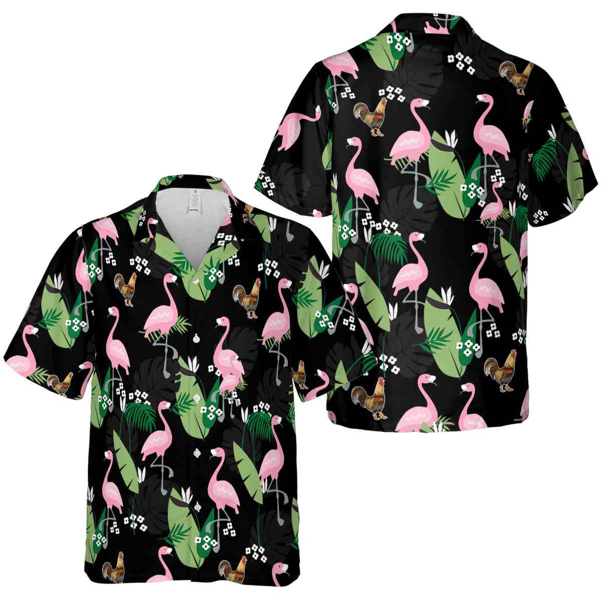 Rooster Tropical Flamingo Hawaiian Shirt Premium grade Rooster Tropical Flamingo Hawaiian Shirt Premium grade