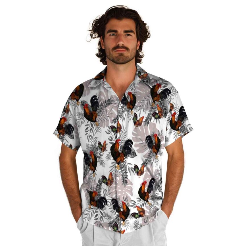 Rooster Tropical Fronds Hawaiian Shirt New Arrival