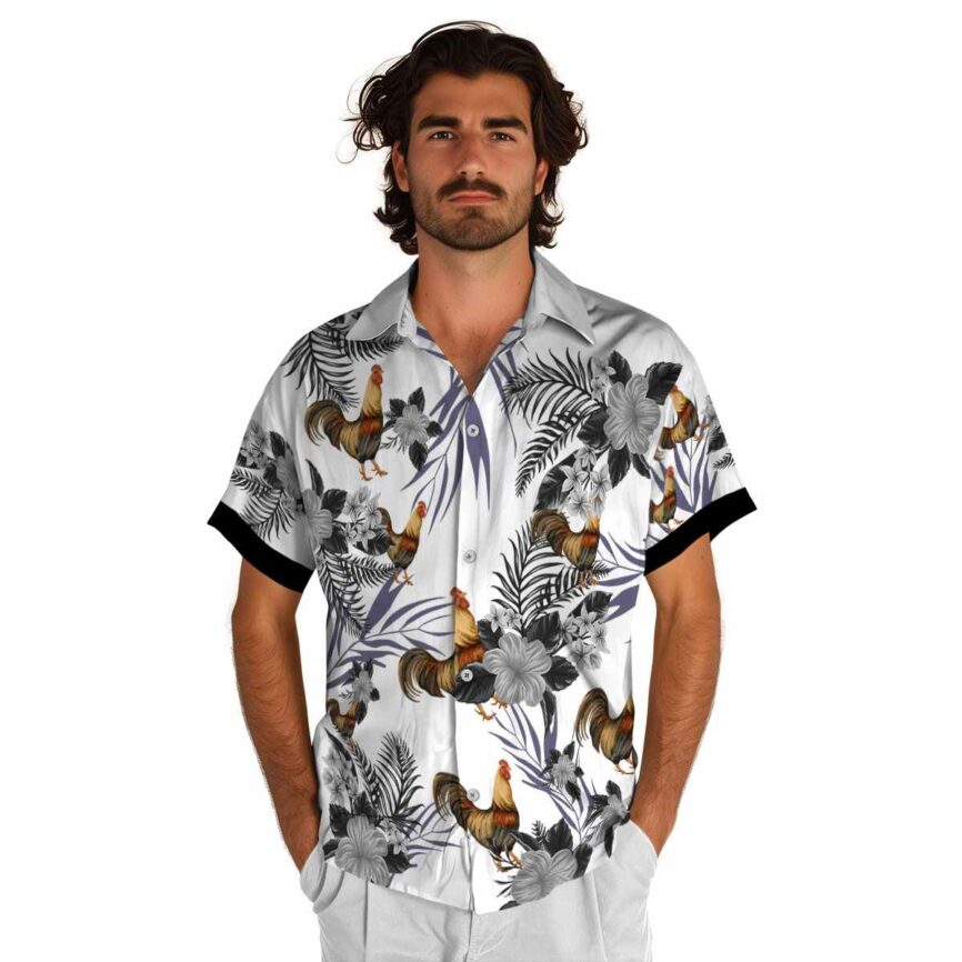 Rooster US Flag Floral Hawaiian Shirt New Arrival