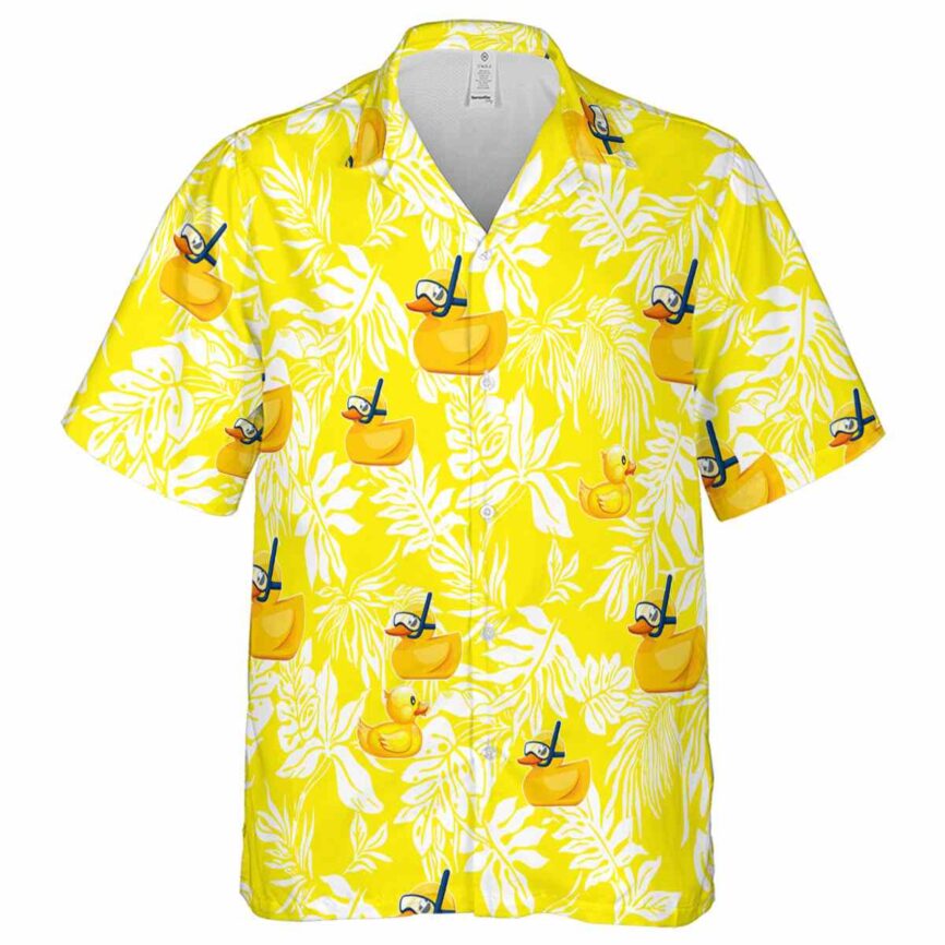 Rubber Duck Bold Foliage Hawaiian Shirt Fashion forward