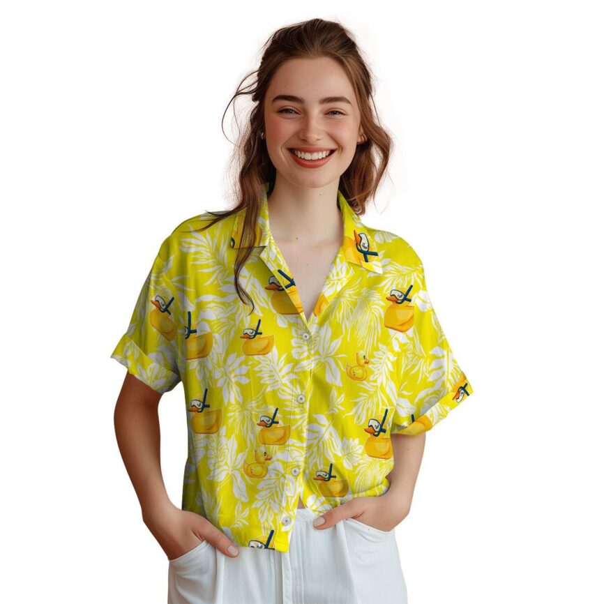 Rubber Duck Bold Foliage Hawaiian Shirt Top rated