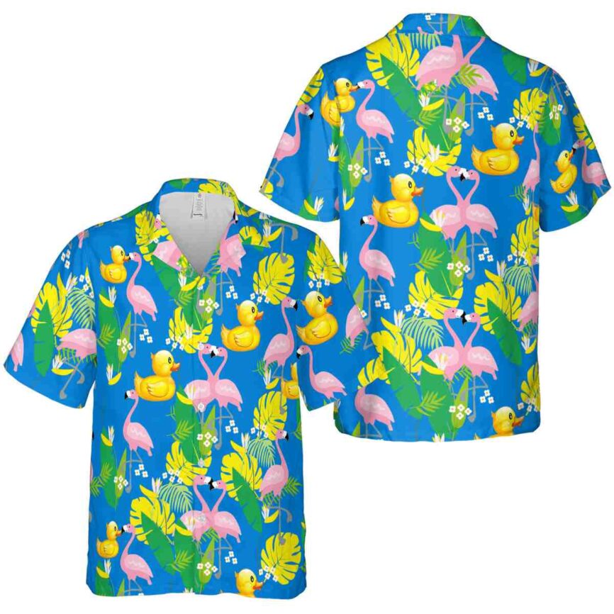 Rubber Duck Flamingo Leaf Hawaiian Shirt Premium grade