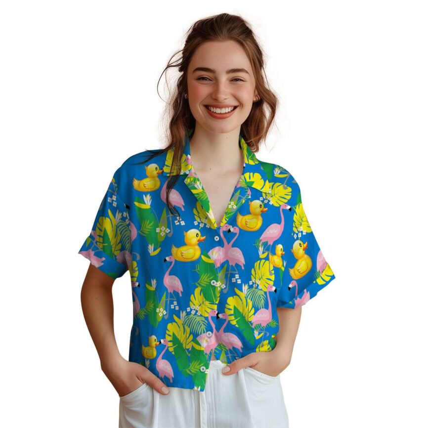 Rubber Duck Flamingo Leaf Hawaiian Shirt Top rated