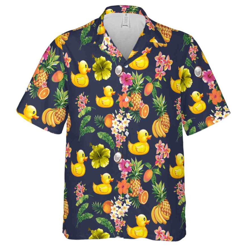 Rubber Duck Fruit Pattern Hawaiian Shirt Fashion forward