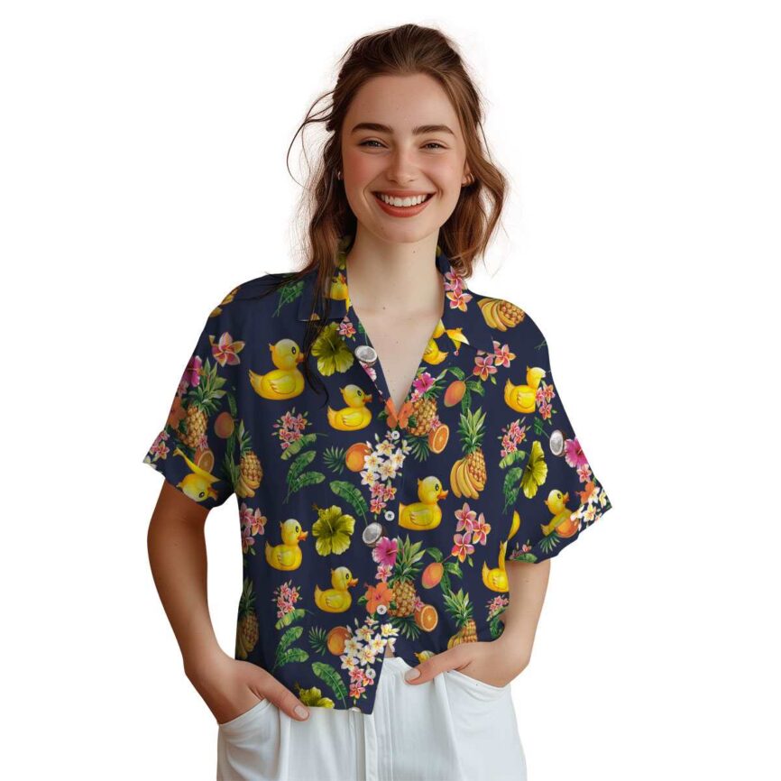 Rubber Duck Fruit Pattern Hawaiian Shirt Top rated
