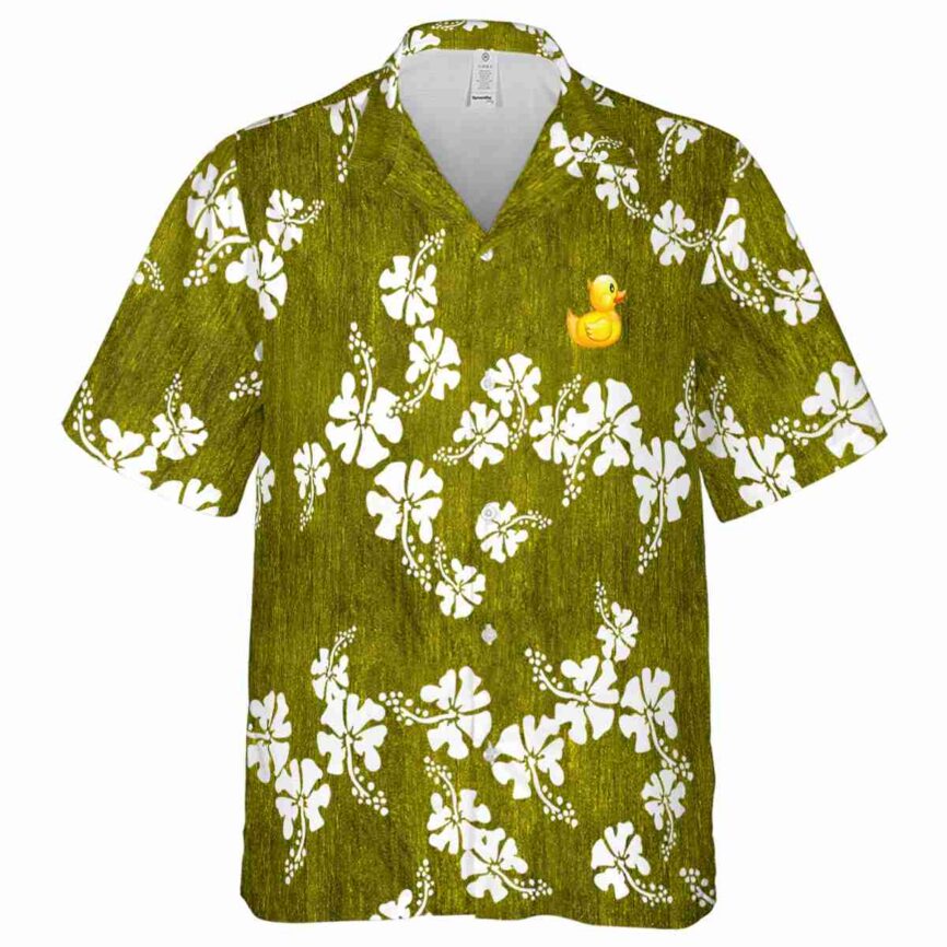 Rubber Duck Hibiscus Blossom Hawaiian Shirt Fashion forward