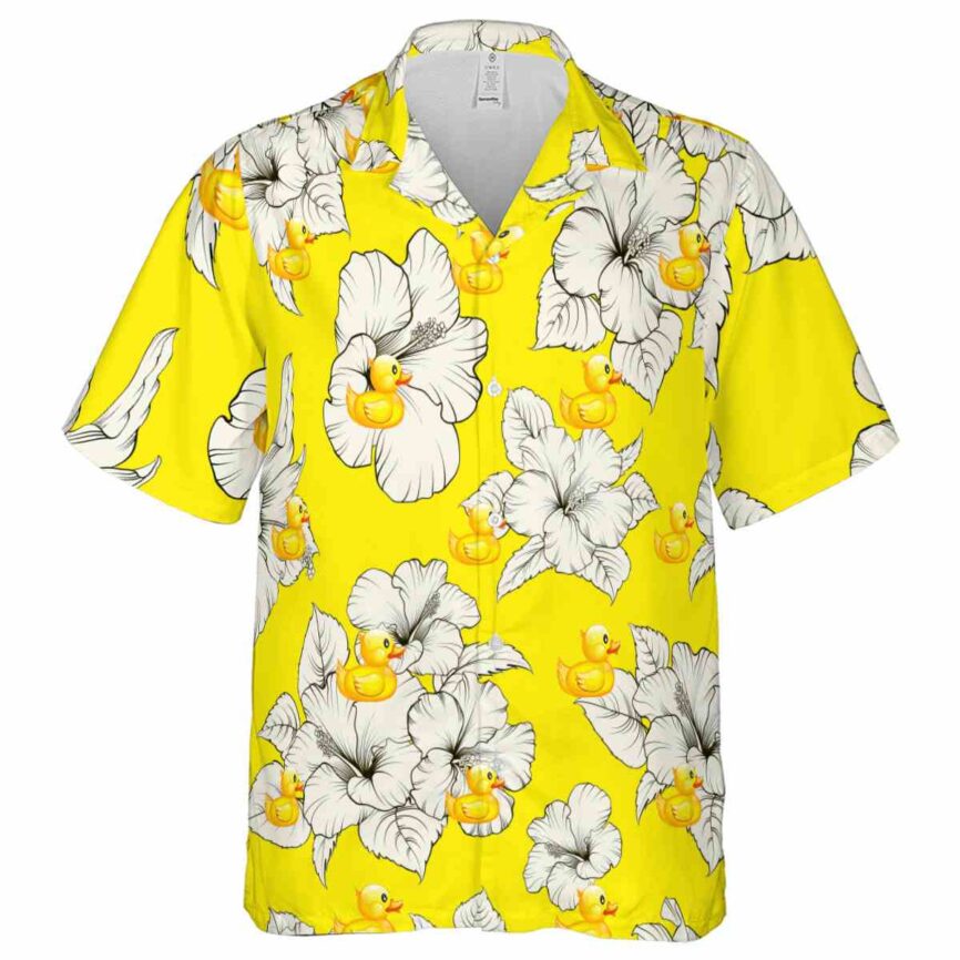 Rubber Duck Hibiscus Flower Hawaiian Shirt Fashion forward