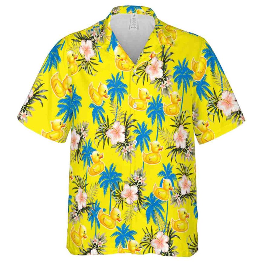 Rubber Duck Hibiscus Palm Hawaiian Shirt Fashion forward