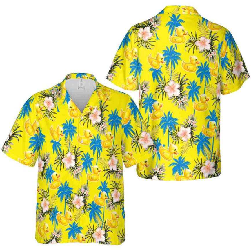 Rubber Duck Hibiscus Palm Hawaiian Shirt Premium grade