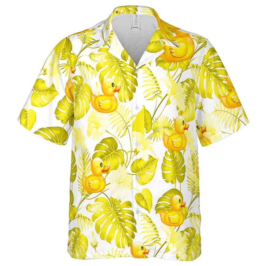 Rubber Duck Leaf Pattern Hawaiian Shirt Fashion forward