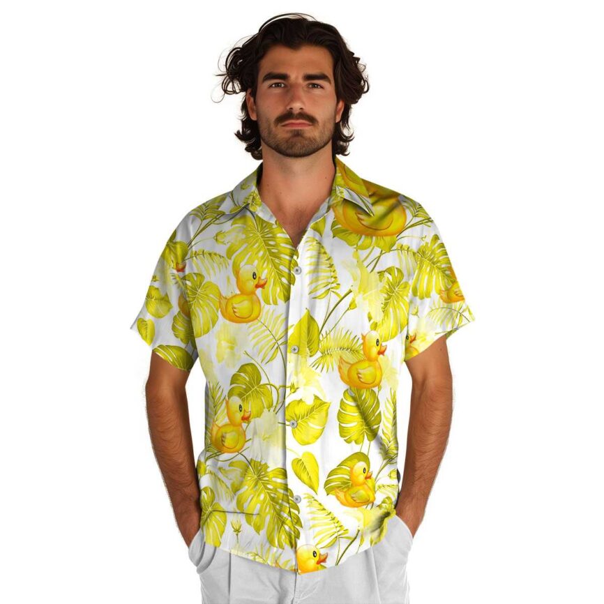 Rubber Duck Leaf Pattern Hawaiian Shirt New Arrival