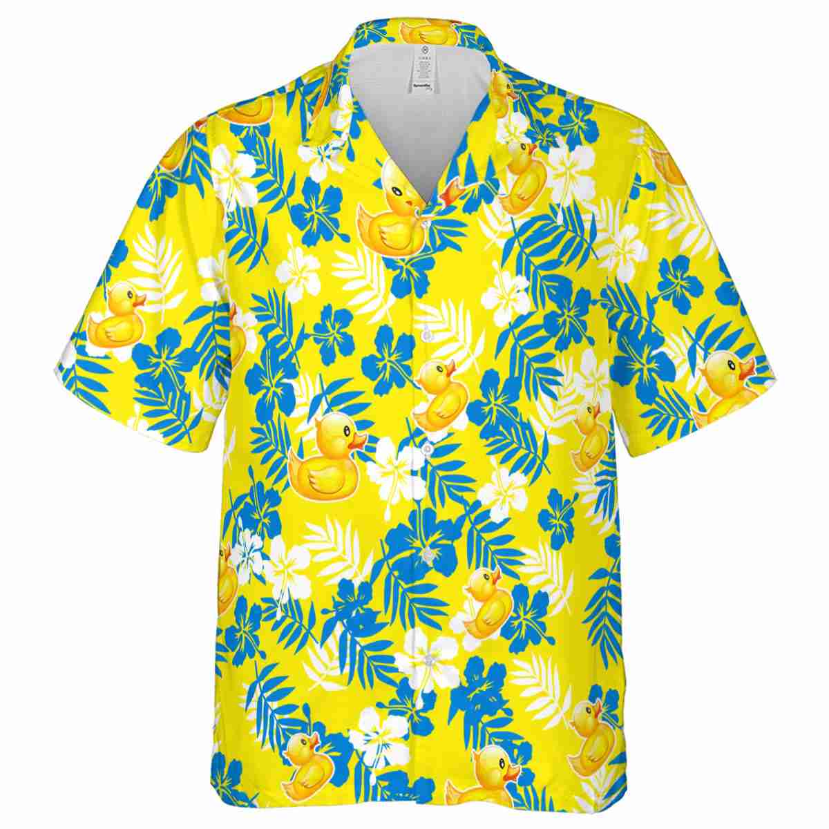Rubber Duck Leafy Hibiscus Hawaiian Shirt Fashion forward Rubber Duck Leafy Hibiscus Hawaiian Shirt Fashion forward