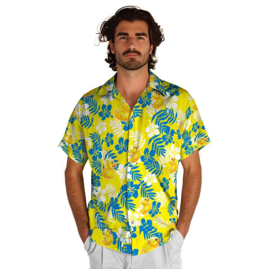 Rubber Duck Leafy Hibiscus Hawaiian Shirt New Arrival