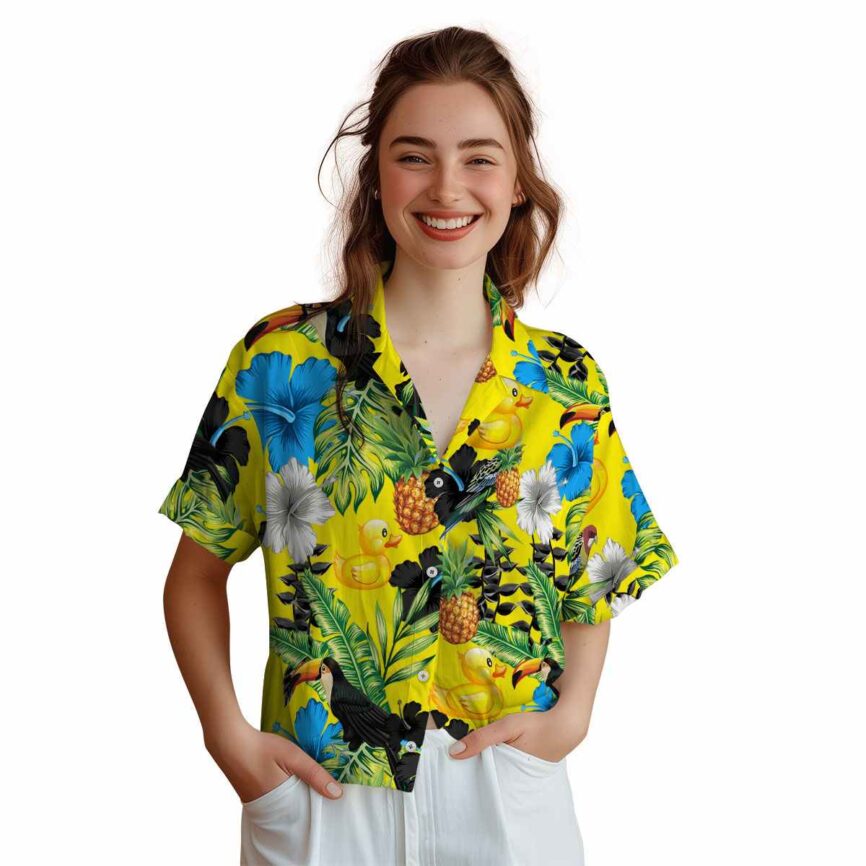 Rubber Duck Leafy Toucan Hawaiian Shirt Top rated