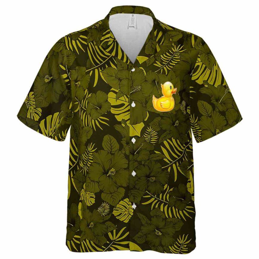 Rubber Duck Monochrome Floral Hawaiian Shirt Fashion forward