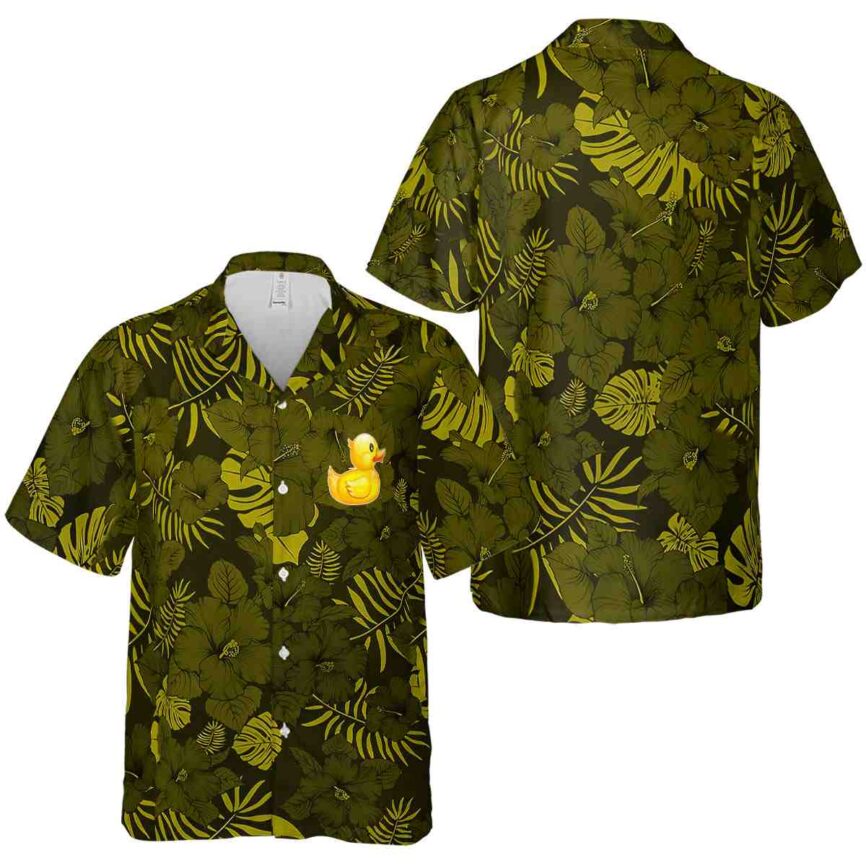 Rubber Duck Monochrome Floral Hawaiian Shirt Premium grade