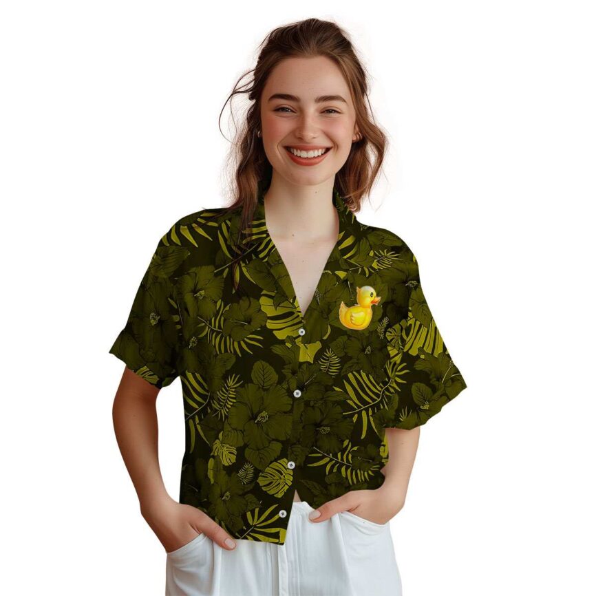 Rubber Duck Monochrome Floral Hawaiian Shirt Top rated