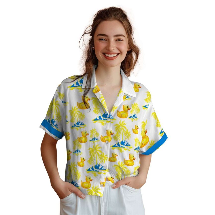 Rubber Duck Palm Island Graphic Hawaiian Shirt Top rated