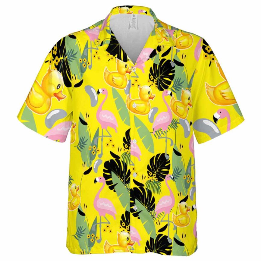 Rubber Duck Pink Flamingo Hawaiian Shirt Fashion forward