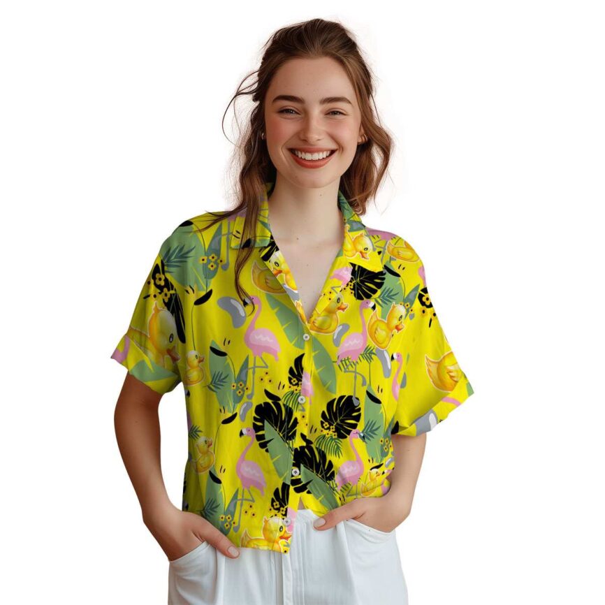 Rubber Duck Pink Flamingo Hawaiian Shirt Top rated