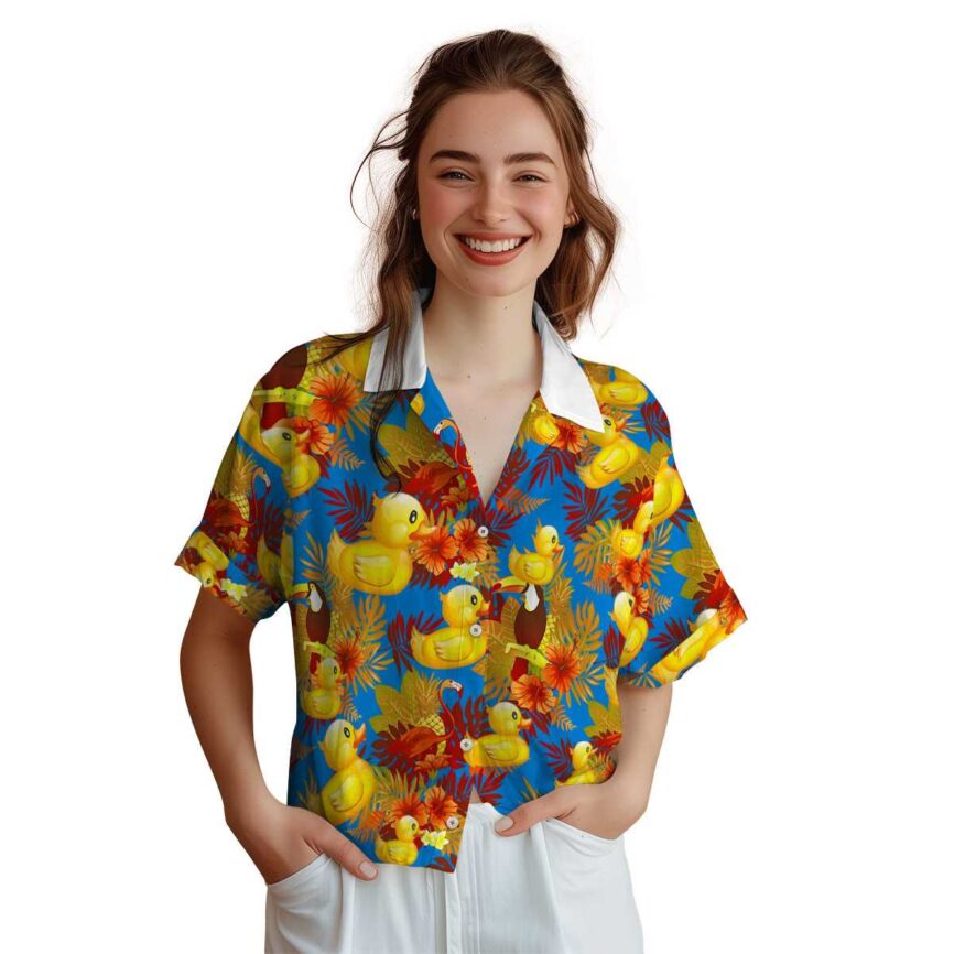 Rubber Duck Tropical Bird Hawaiian Shirt Top rated